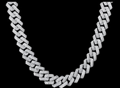 15MM Iced Out Cuban Link- Silver