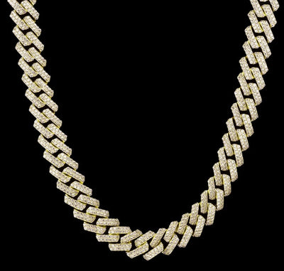 15MM Iced Out Cuban Link- Gold