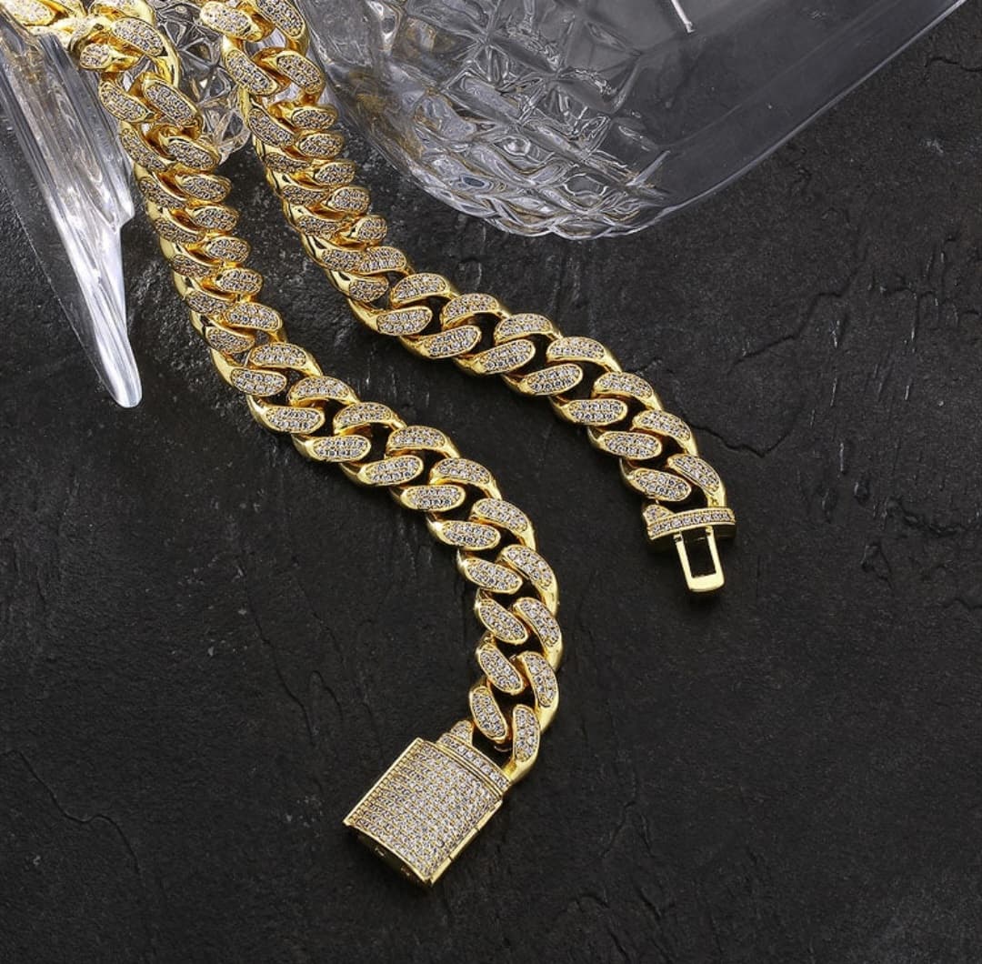 Cuban Icey Necklace -18MM 18inch Gold