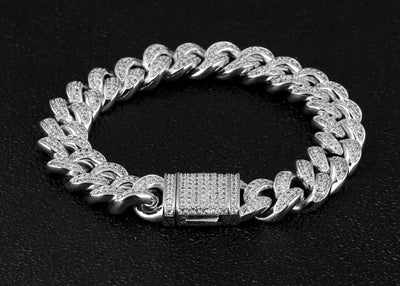 Cuban Icey Bracelet -18MM Silver