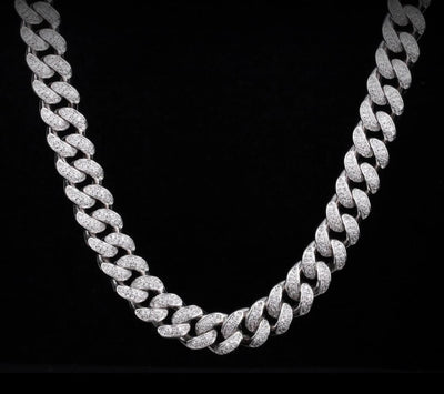 Cuban Icey Necklace -18MM 18inch Silver