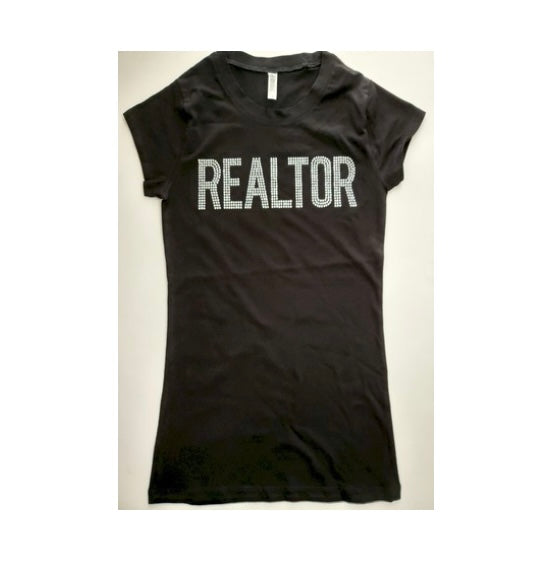 BOSS IN CHARGE- REALTOR DIAMOND STUDDED T-SHIRT